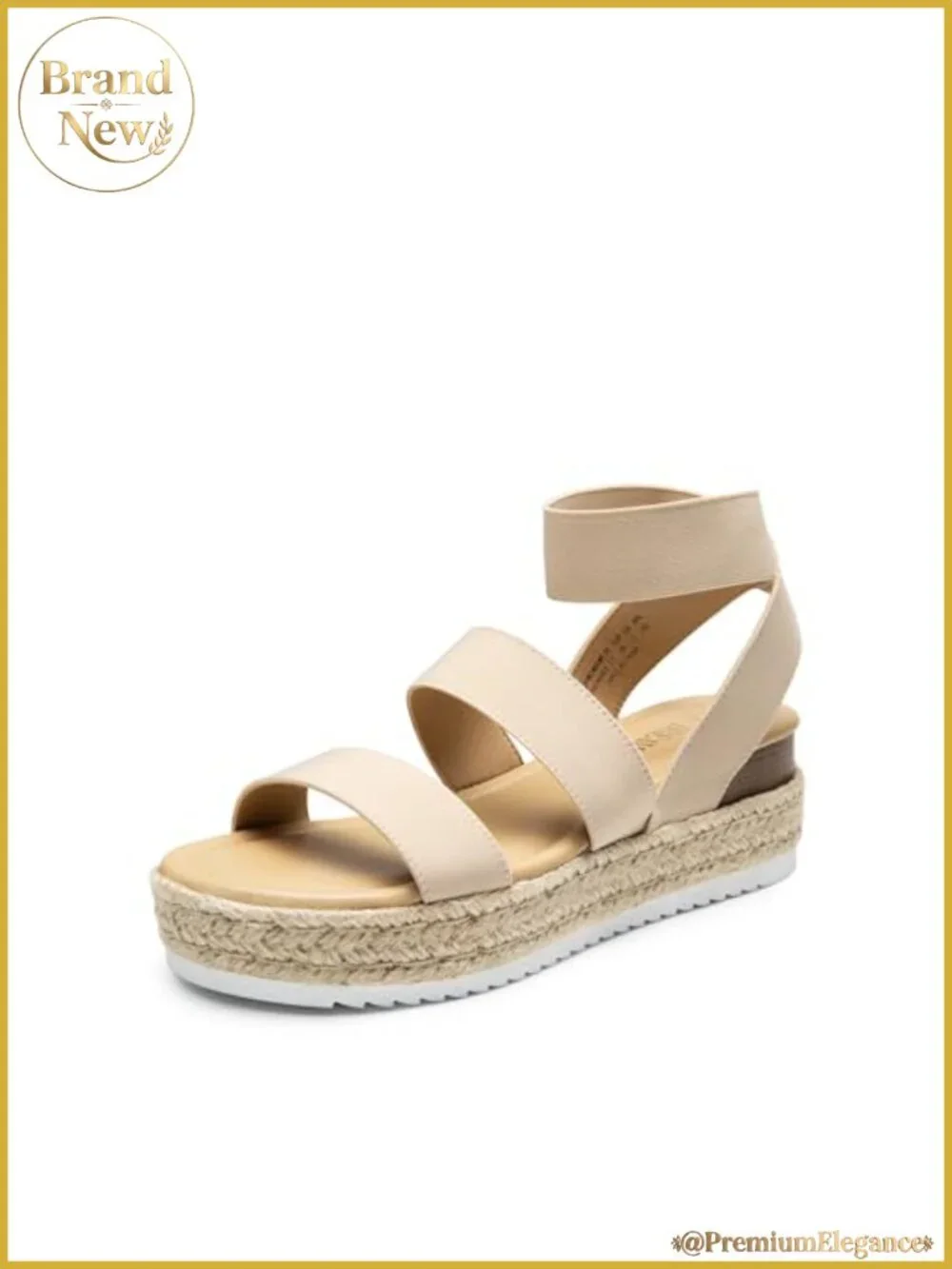 Strappy Espadrille Platform Wedge Sandals Vegan Leather Insole